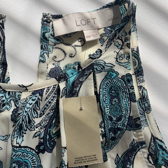 NWT LOFT Blue Paisley Maxi Halter Dress - Picture 6 of 10